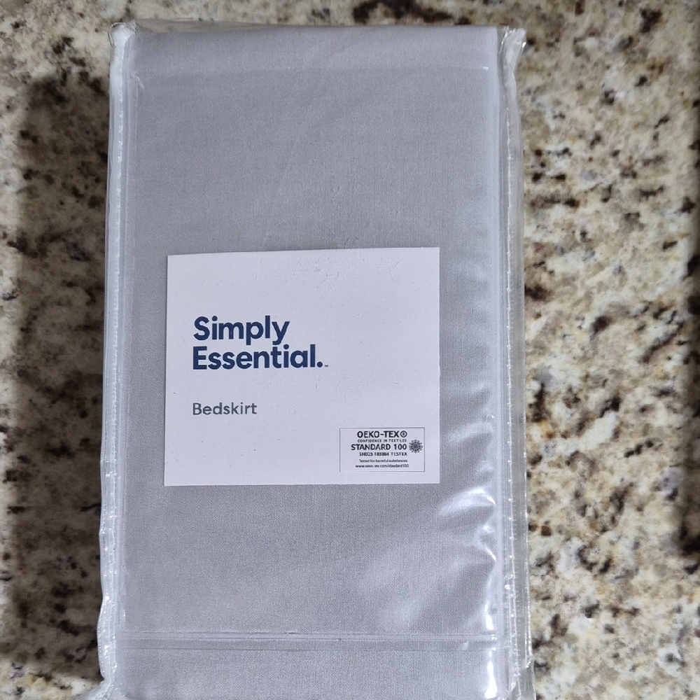Queen/Mainstays Simply Essential Gray Bedskirt